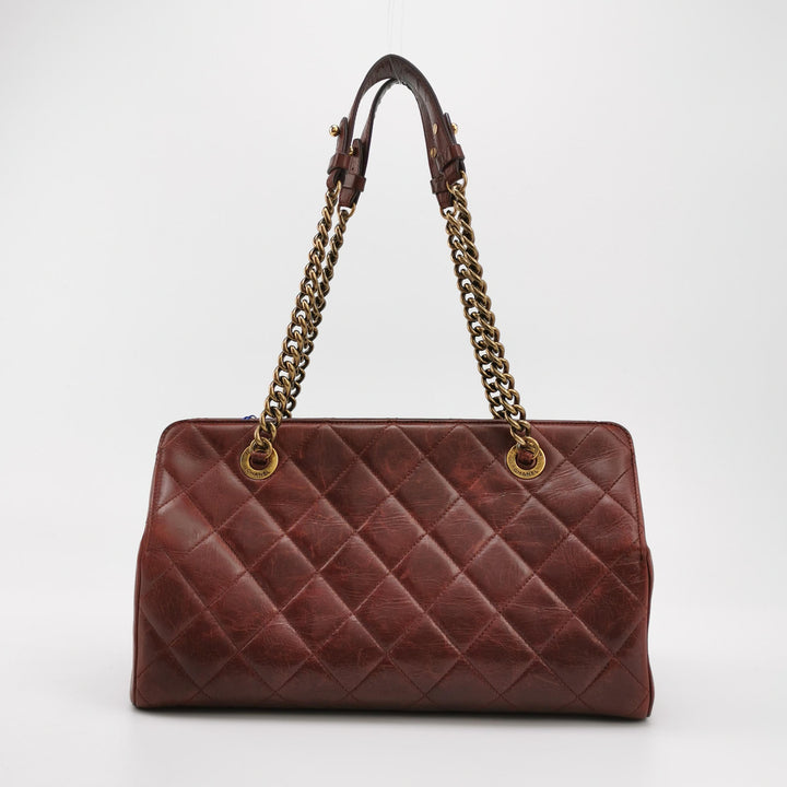 Chanel 2014 Perfect Edge Tote In Bordeaux Calfskin