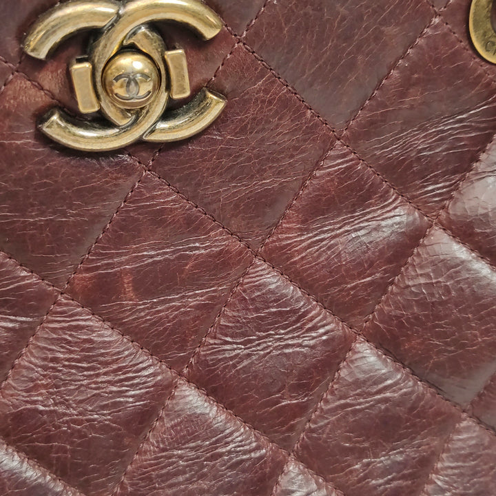 Chanel 2014 Perfect Edge Tote In Bordeaux Calfskin
