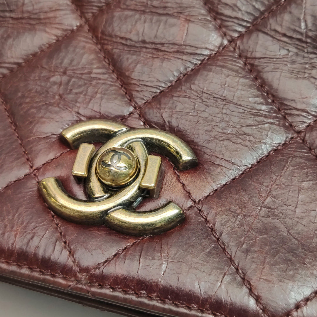 Chanel 2014 Perfect Edge Tote In Bordeaux Calfskin