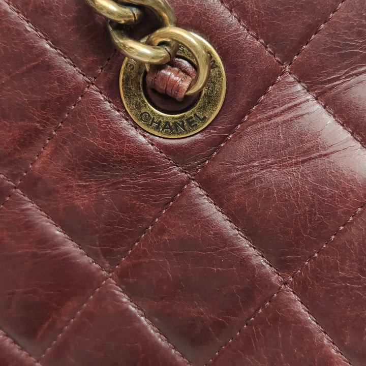 Chanel 2014 Perfect Edge Tote In Bordeaux Calfskin