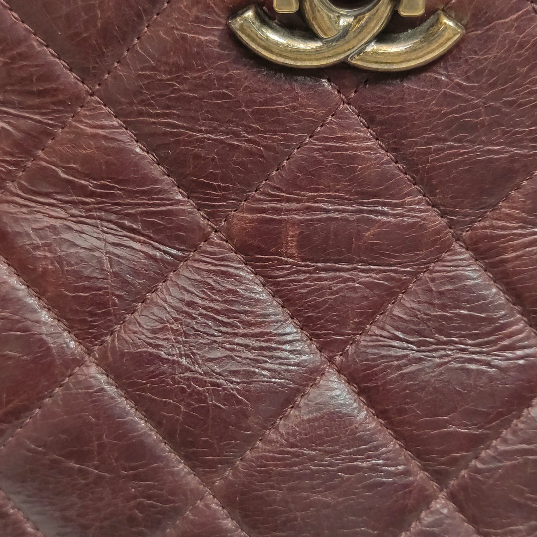 Chanel 2014 Perfect Edge Tote In Bordeaux Calfskin