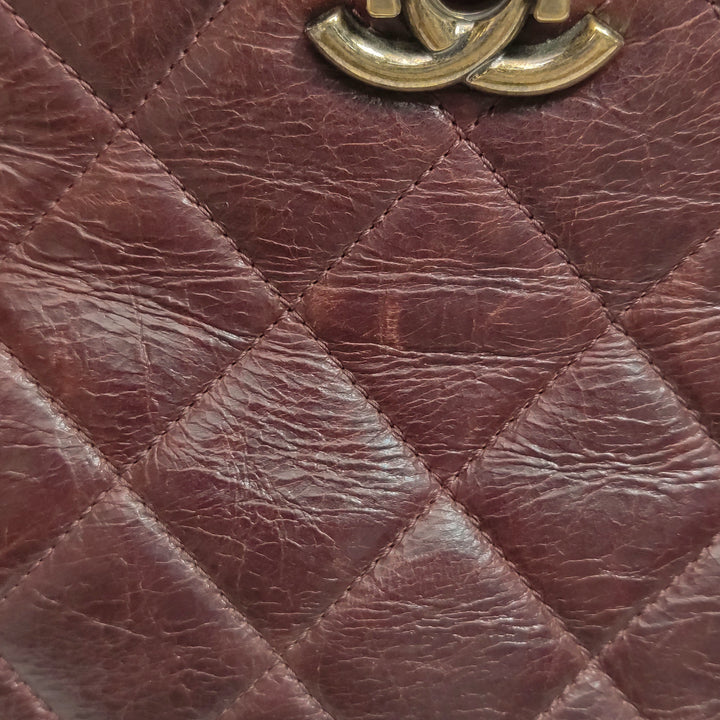 Chanel 2014 Perfect Edge Tote In Bordeaux Calfskin