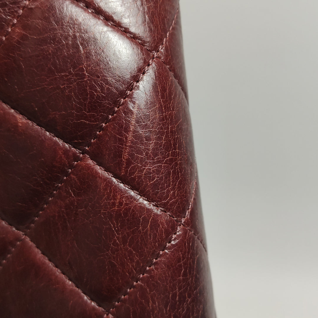 Chanel 2014 Perfect Edge Tote In Bordeaux Calfskin