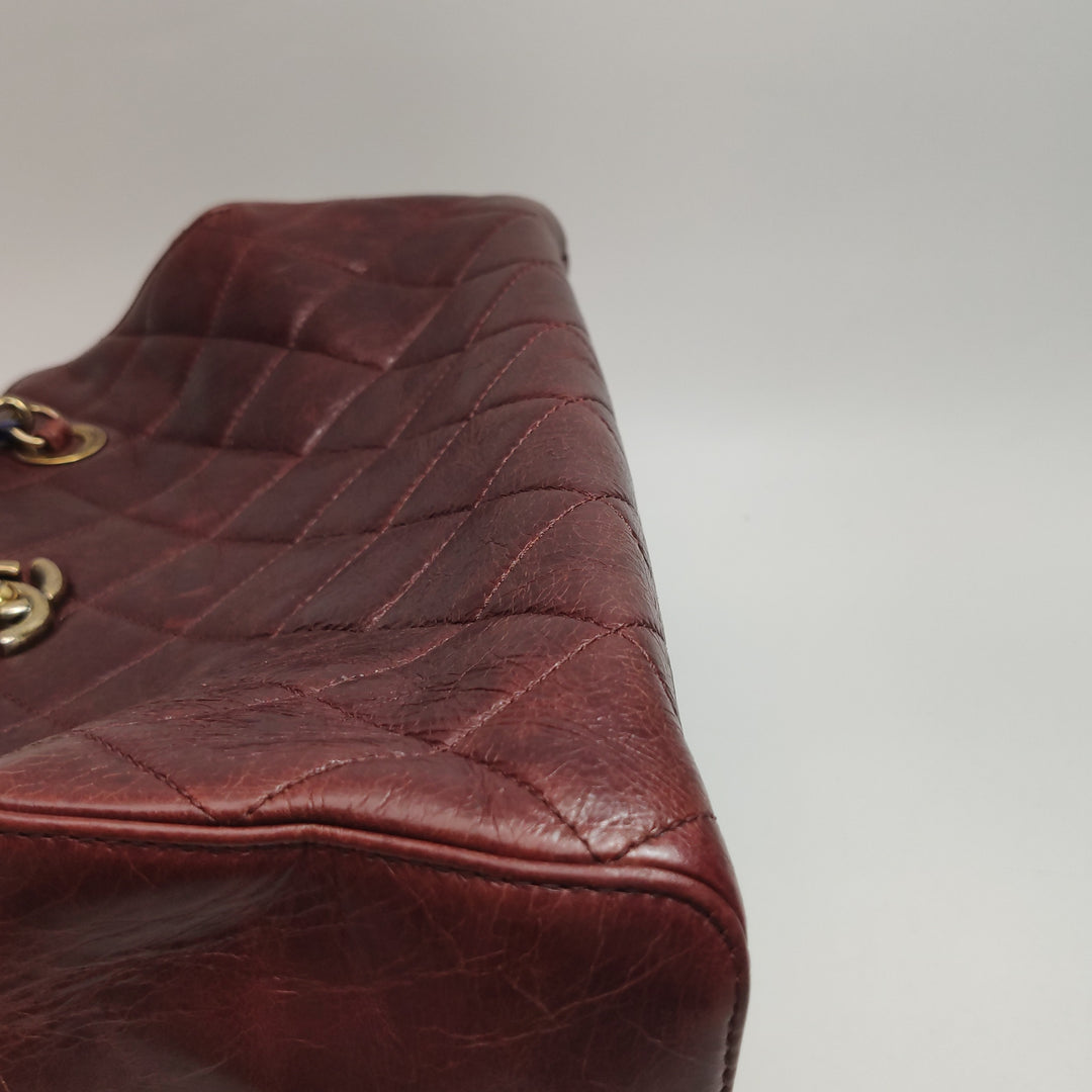 Chanel 2014 Perfect Edge Tote In Bordeaux Calfskin