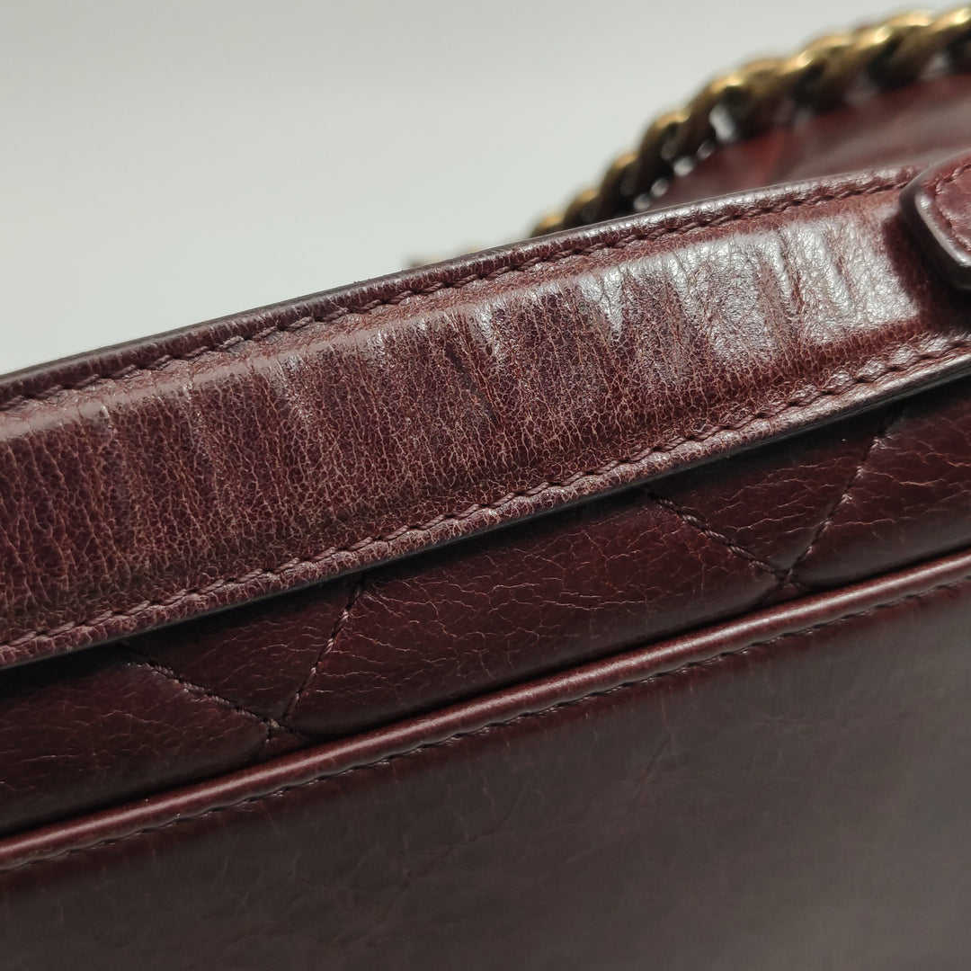 Chanel 2014 Perfect Edge Tote In Bordeaux Calfskin