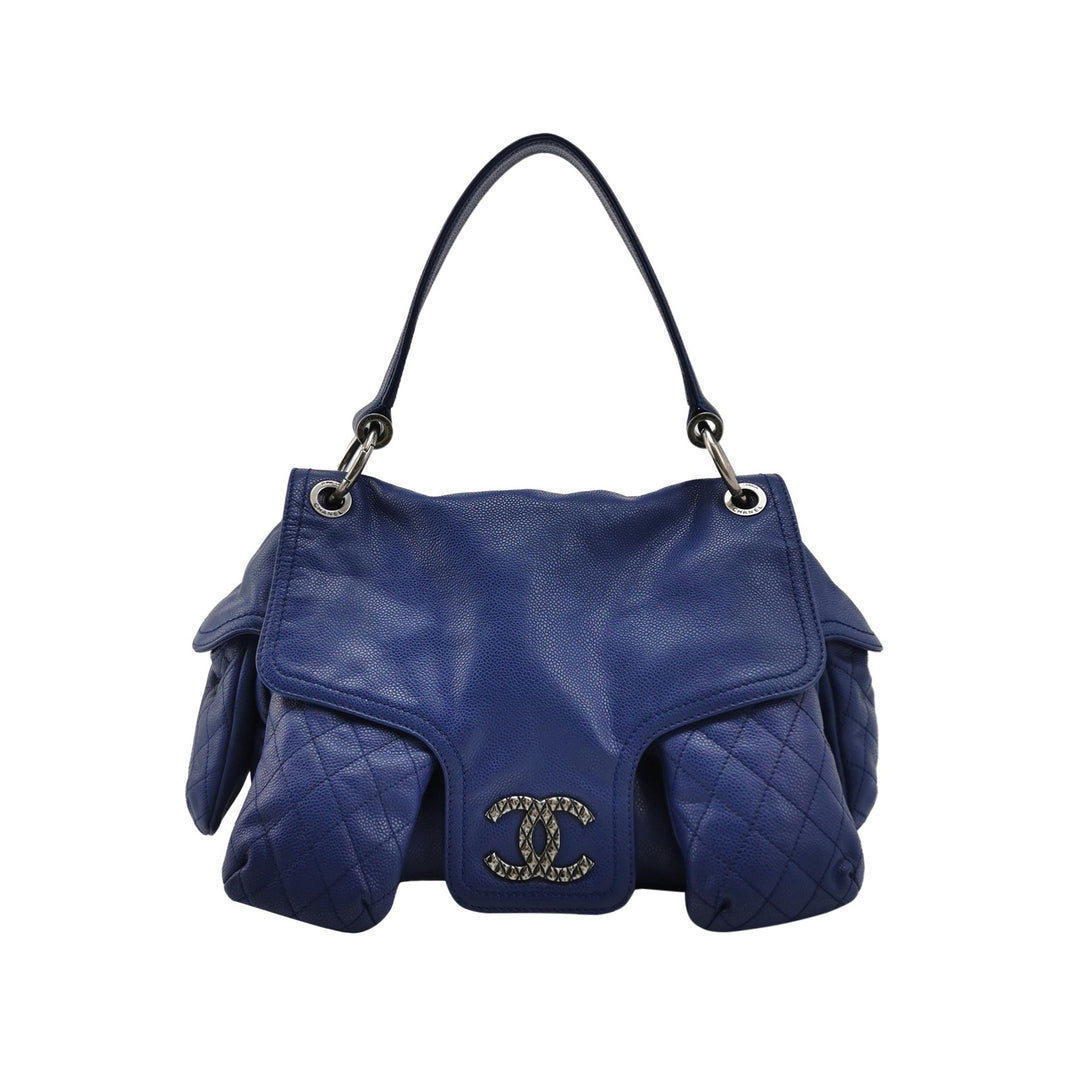 Chanel Coco Rider Flap Satchel Glazed Blue Bag