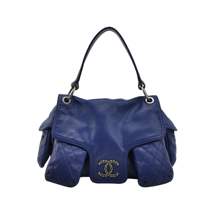 Chanel Coco Rider Flap Satchel Glazed Blue Bag