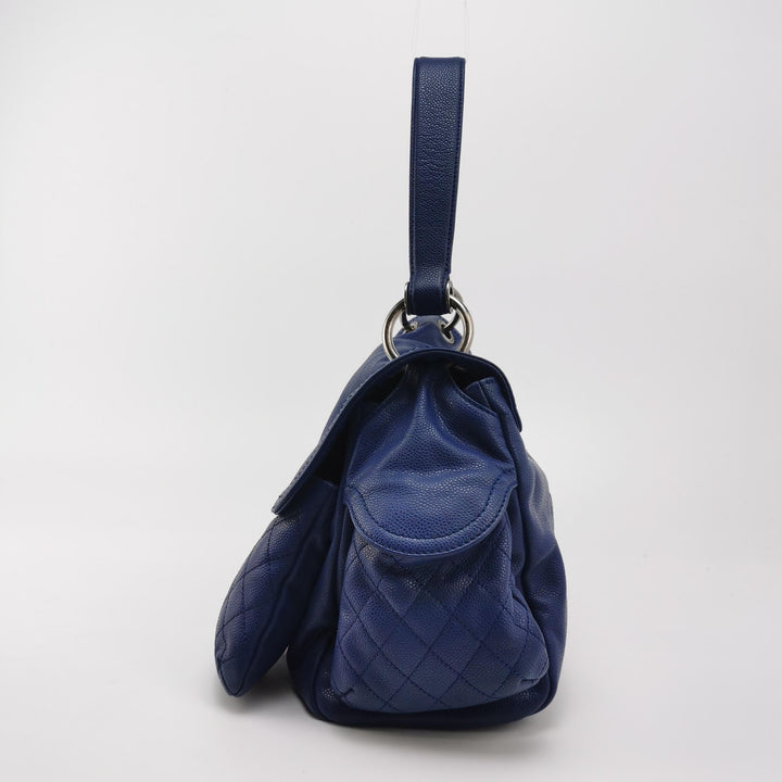 Chanel Coco Rider Flap Satchel Glazed Blue Bag