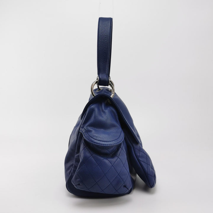 Chanel Coco Rider Flap Satchel Glazed Blue Bag