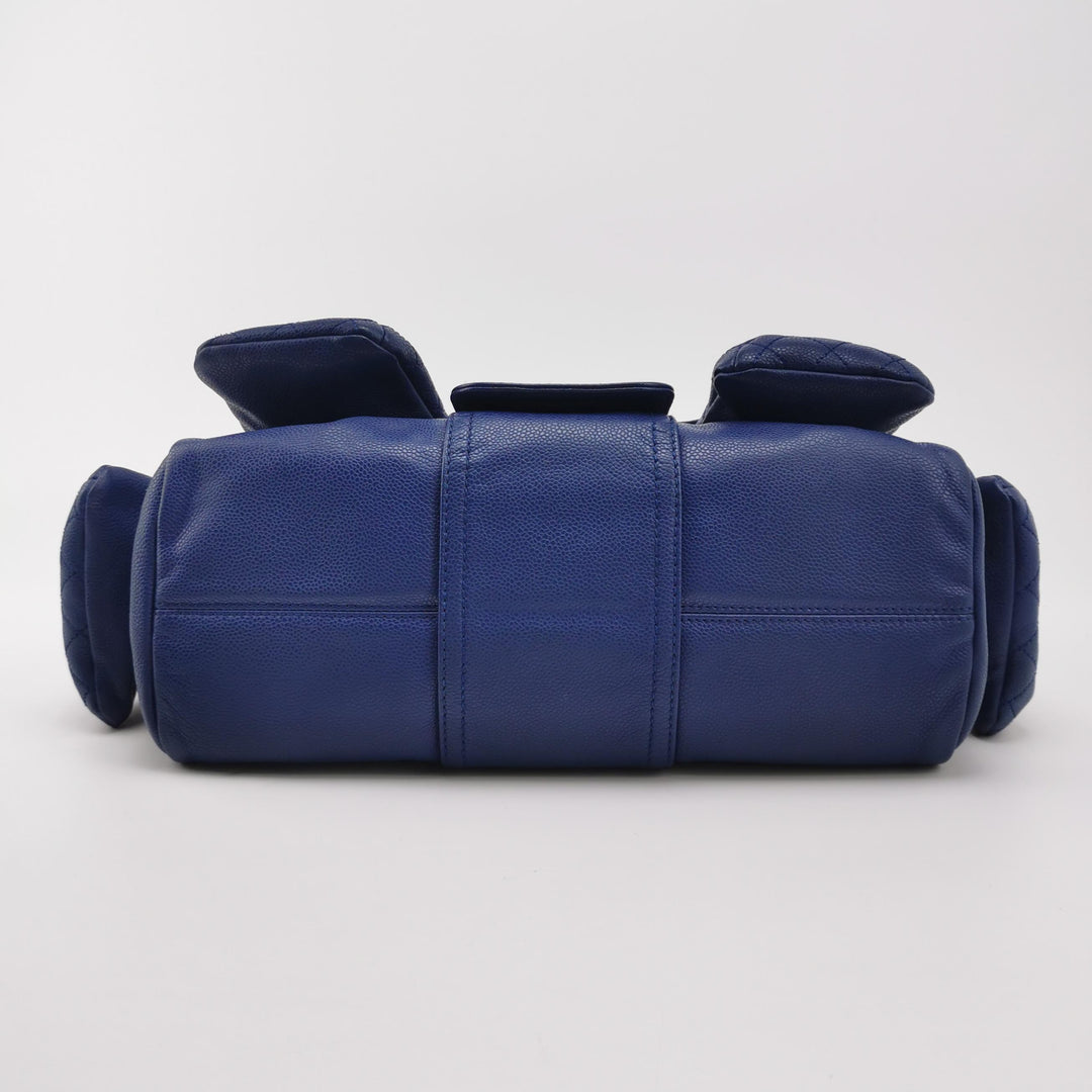 Chanel Coco Rider Flap Satchel Glazed Blue Bag
