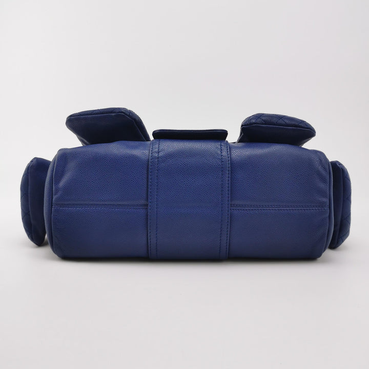 Chanel Coco Rider Flap Satchel Glazed Blue Bag