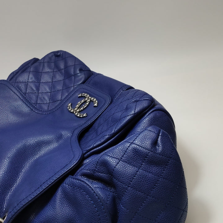 Chanel Coco Rider Flap Satchel Glazed Blue Bag