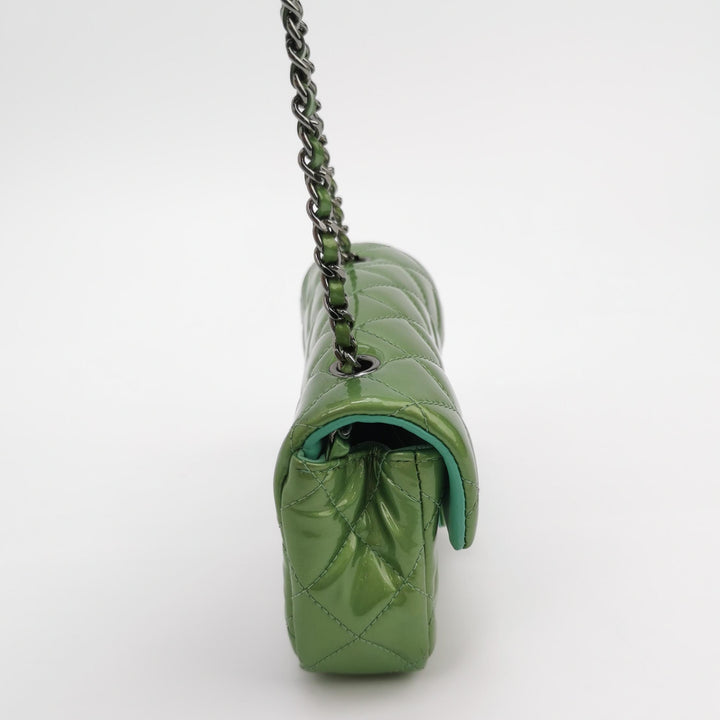 Chanel Patent Quilted Extra Mini Flap Green