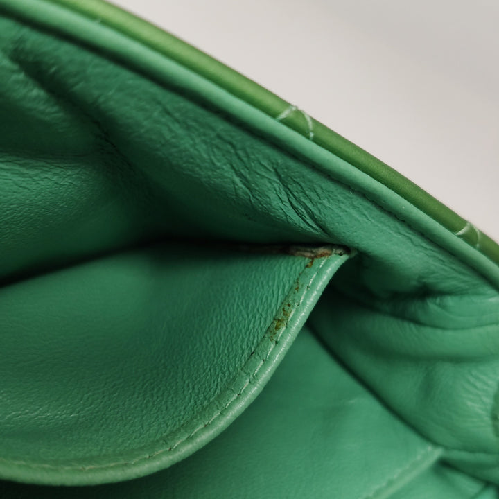 Chanel Patent Quilted Extra Mini Flap Green