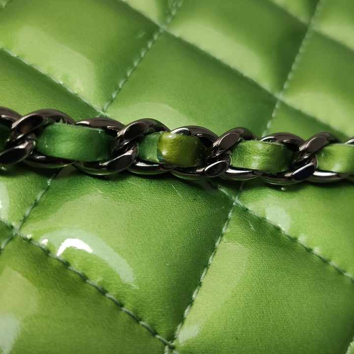Chanel Patent Quilted Extra Mini Flap Green