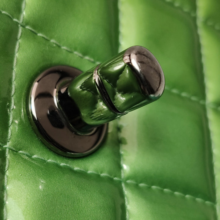 Chanel Patent Quilted Extra Mini Flap Green