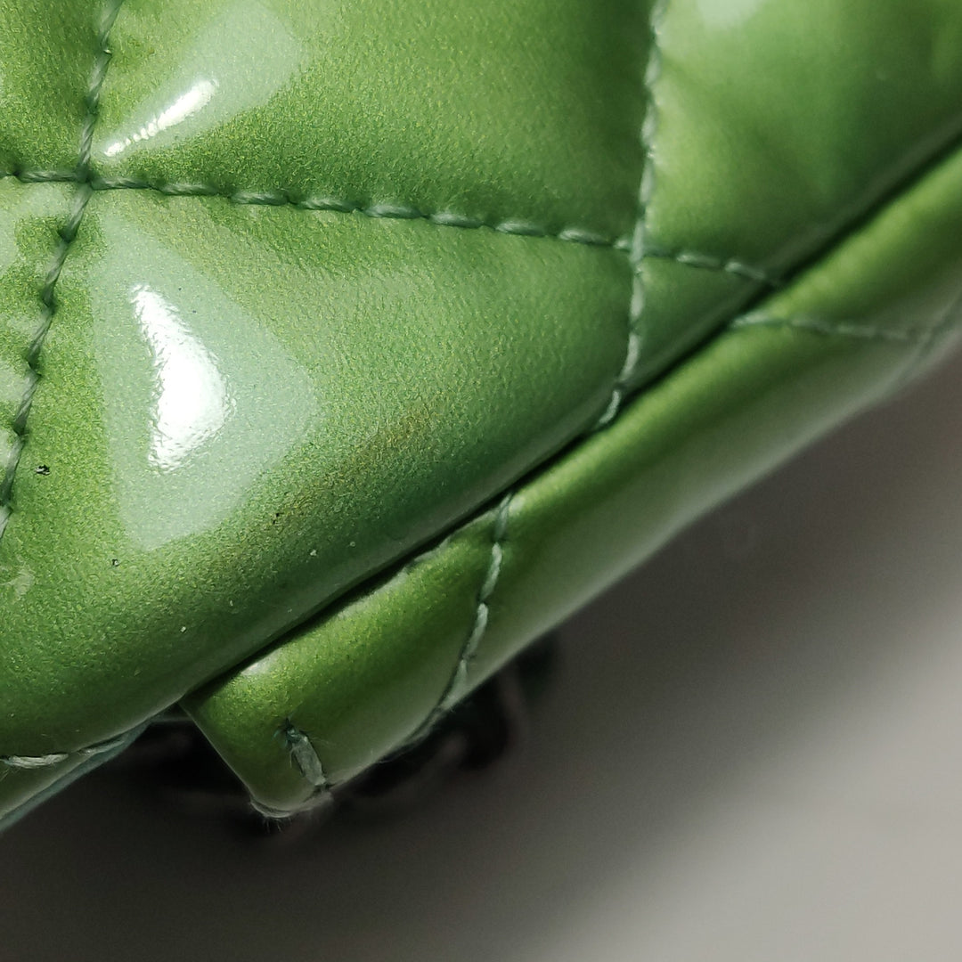 Chanel Patent Quilted Extra Mini Flap Green