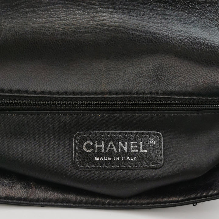 Chanel Black Grey Sequins Flap Bag