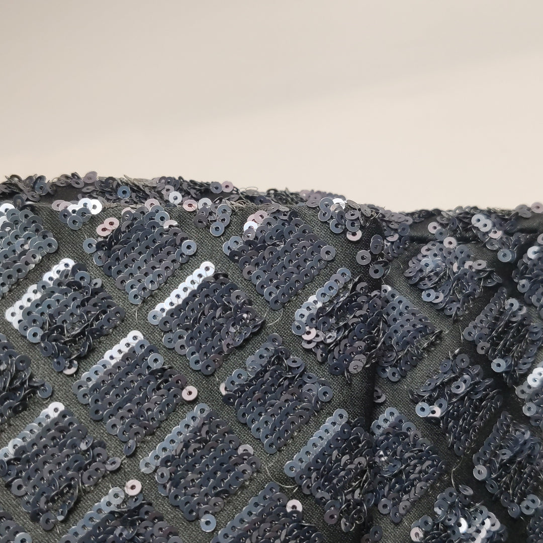 Chanel Black Grey Sequins Flap Bag