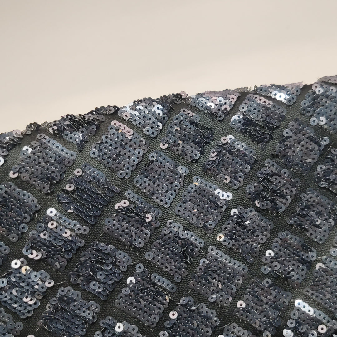 Chanel Black Grey Sequins Flap Bag