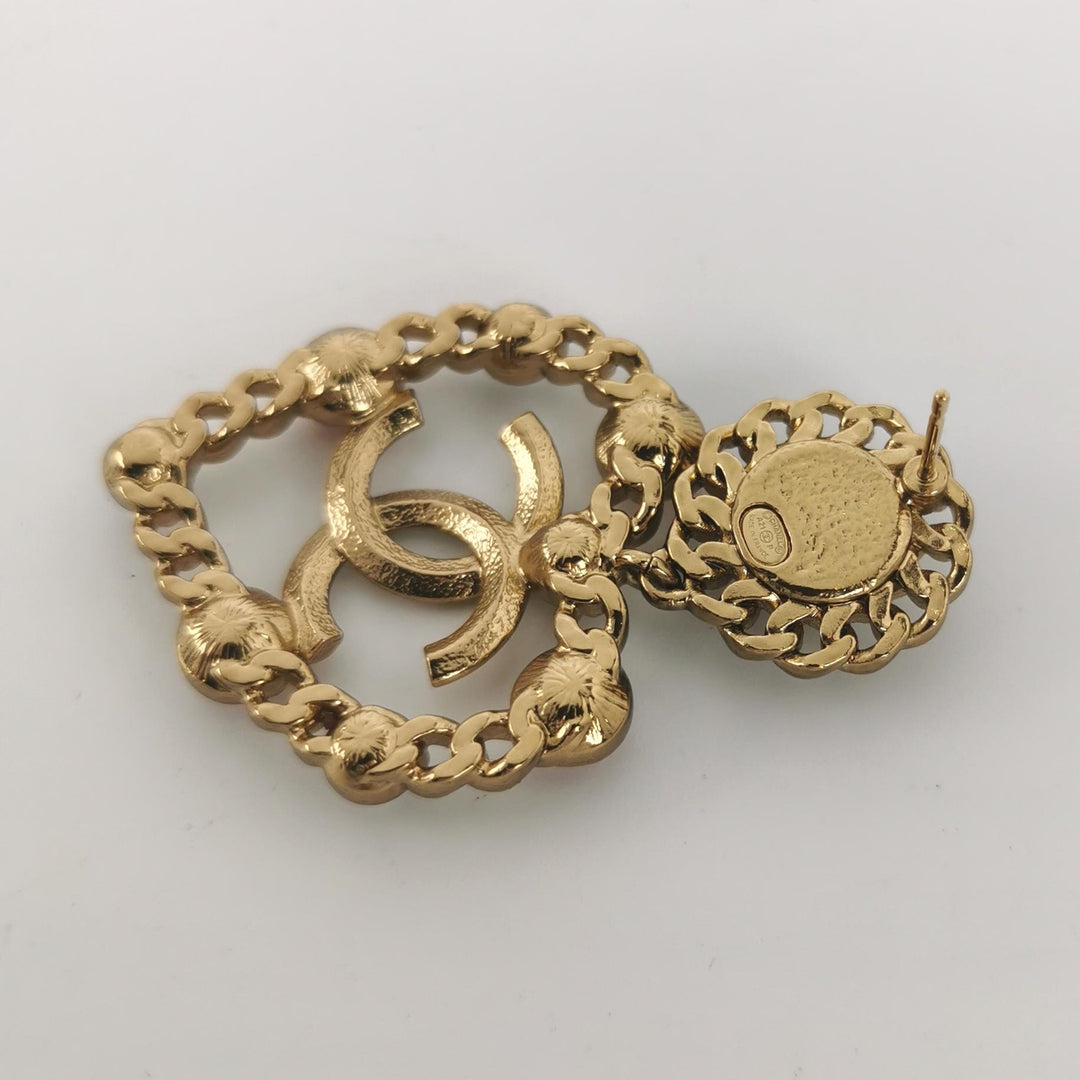 Chanel Heart Shape Dangle Earrings