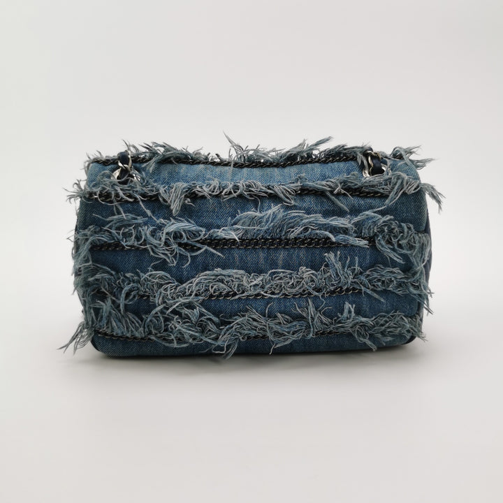 Chanel Fringe Chains Blue Calfskin Denim Flap