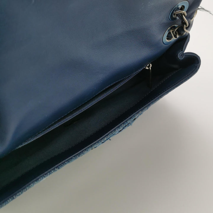 Chanel Fringe Chains Blue Calfskin Denim Flap