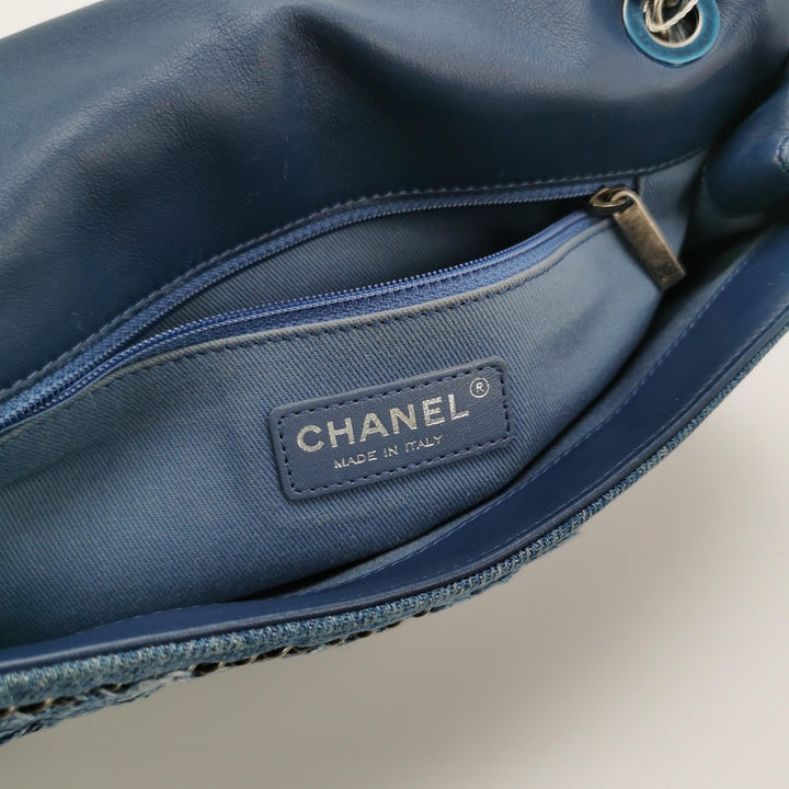 Chanel Fringe Chains Blue Calfskin Denim Flap