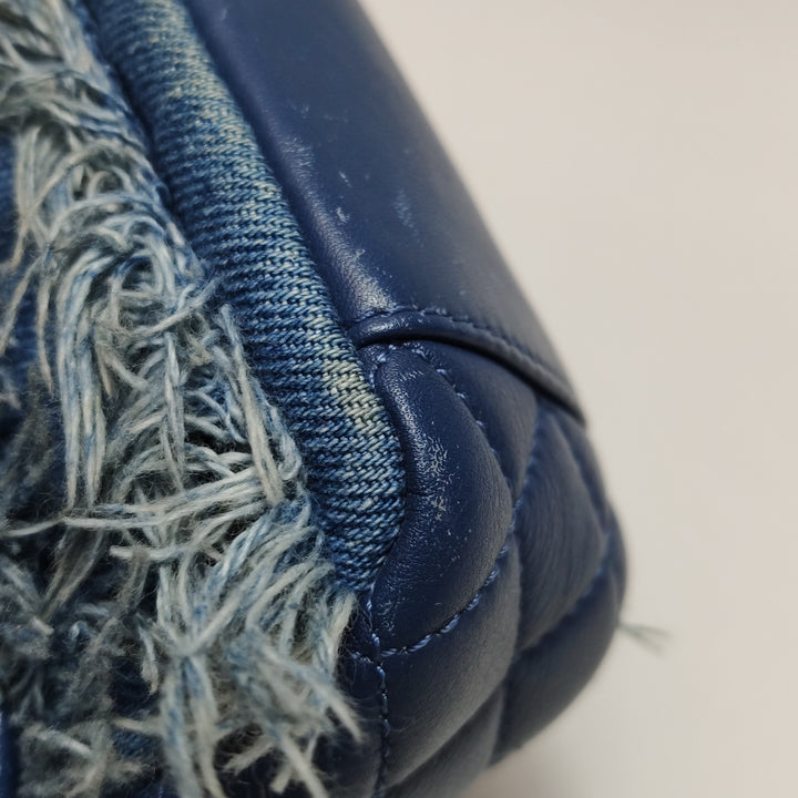 Chanel Fringe Chains Blue Calfskin Denim Flap