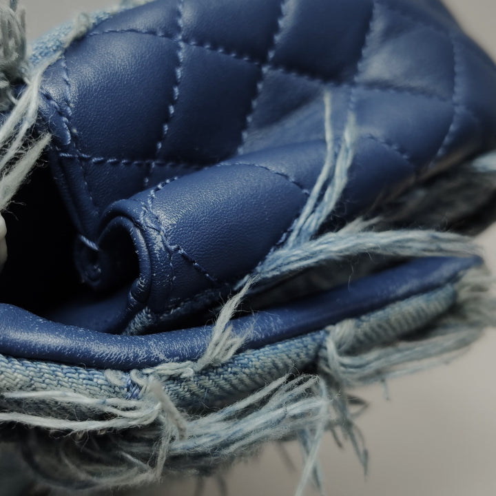 Chanel Fringe Chains Blue Calfskin Denim Flap