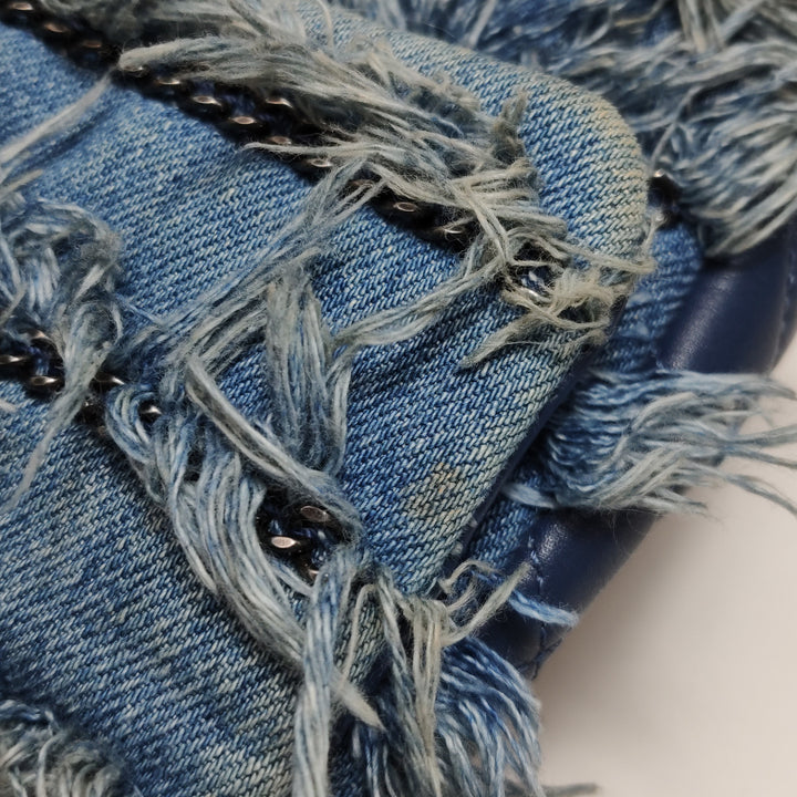 Chanel Fringe Chains Blue Calfskin Denim Flap