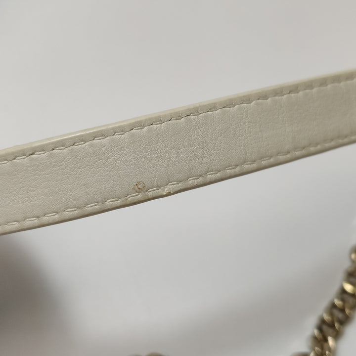 Dior 2018 Mini Lady Dior Smooth White Calfskin Sequin Embroidered Clover