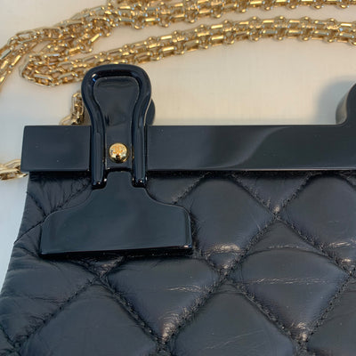 Chanel Classic Flap *Runway Rare* Hanger Large Reissue Bag In Black