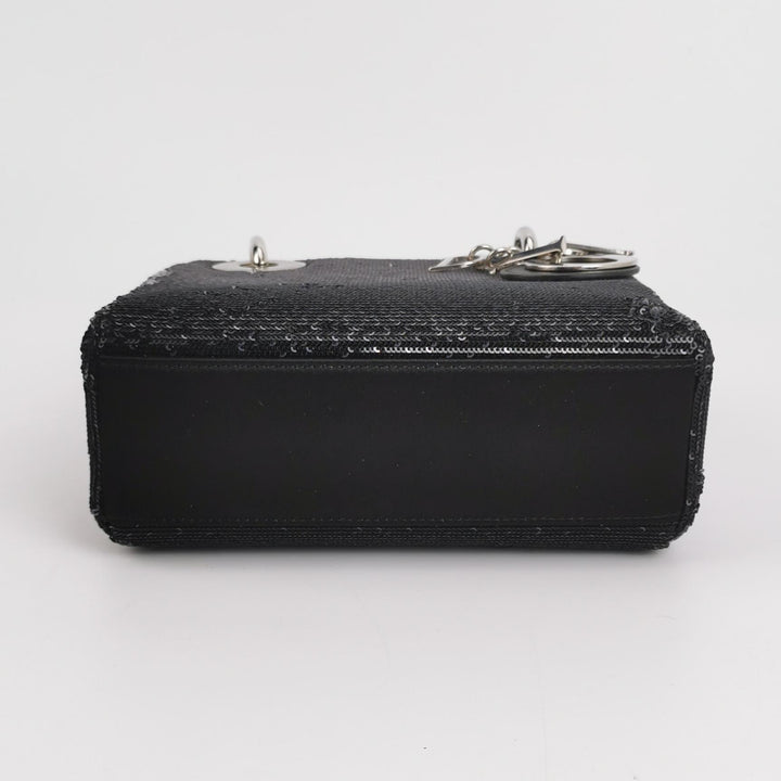 Dior Mini Lady Dior Satin Sequin Gradient Black Silver