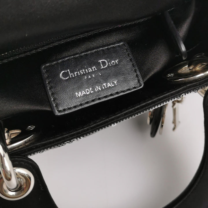 Dior Mini Lady Dior Satin Sequin Gradient Black Silver