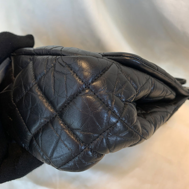 Chanel Classic Flap *Runway Rare* Hanger Large Reissue Bag In Black