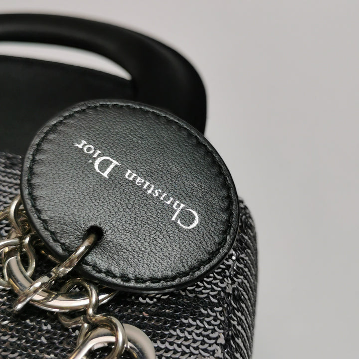 Dior Mini Lady Dior Satin Sequin Gradient Black Silver