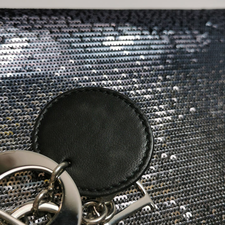 Dior Mini Lady Dior Satin Sequin Gradient Black Silver
