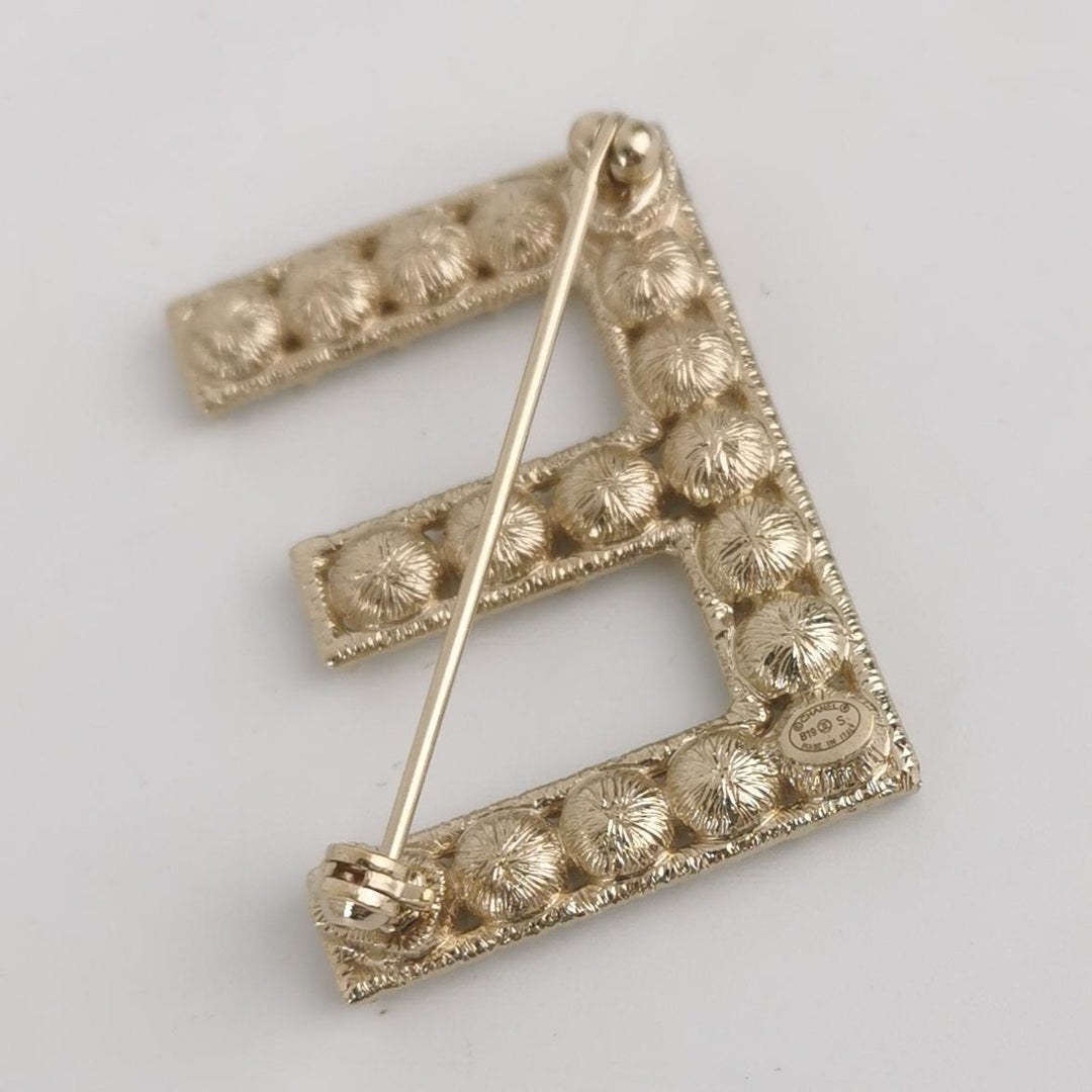 Chanel 2020 Strass Logo Letters Brooch Set Gold