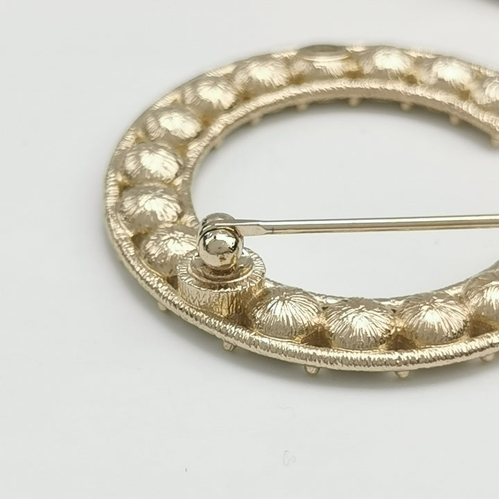 Chanel 2020 Strass Logo Letters Brooch Set Gold