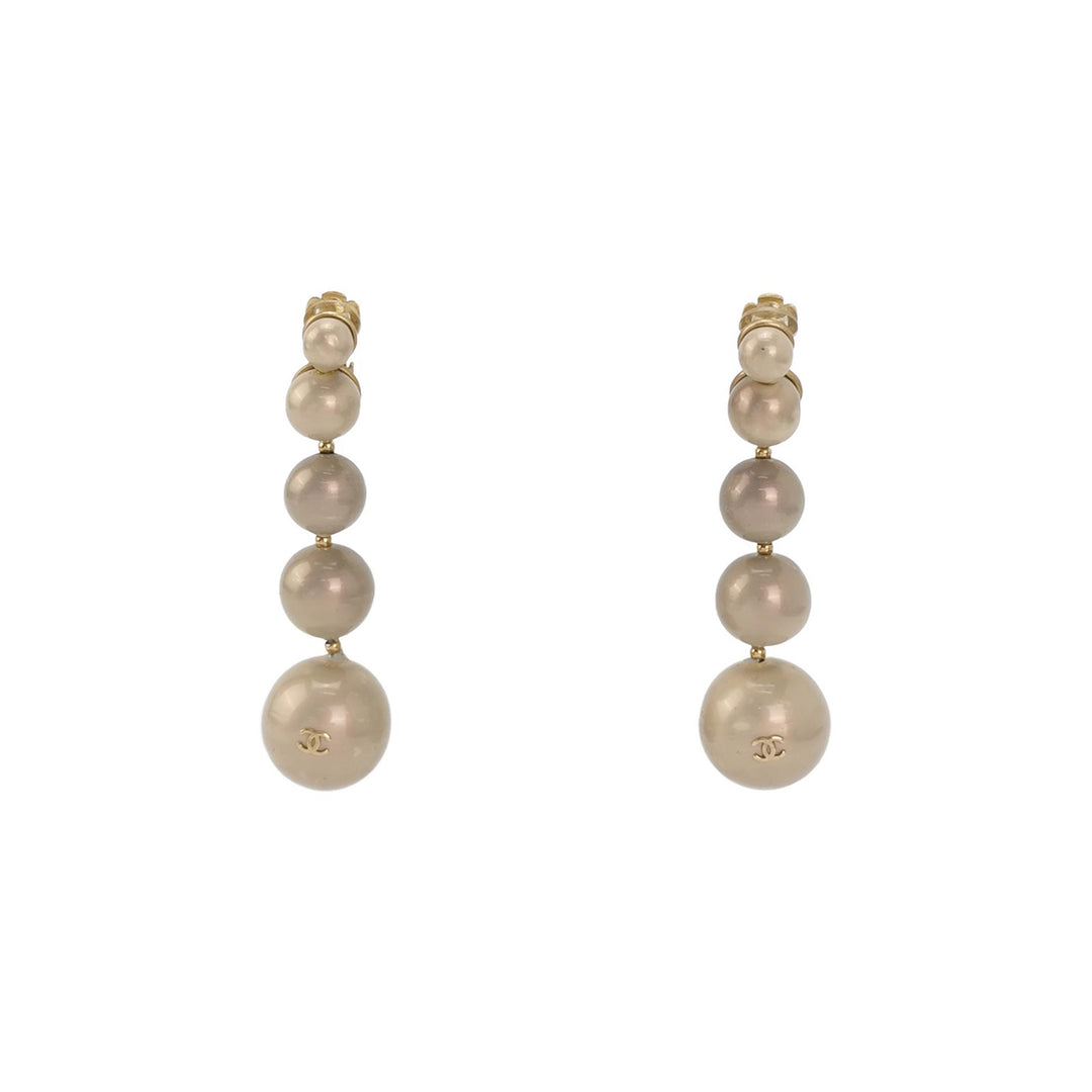 Chanel Dangle Faux Pearl Earrings