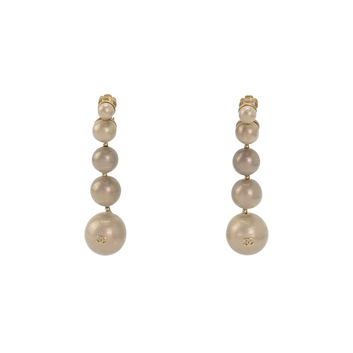 Chanel Dangle Faux Pearl Earrings