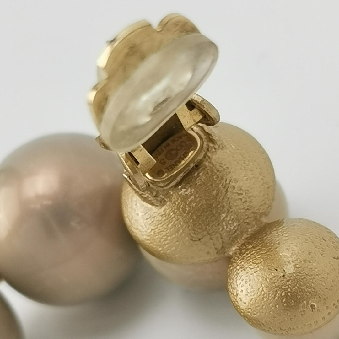 Chanel Dangle Faux Pearl Earrings