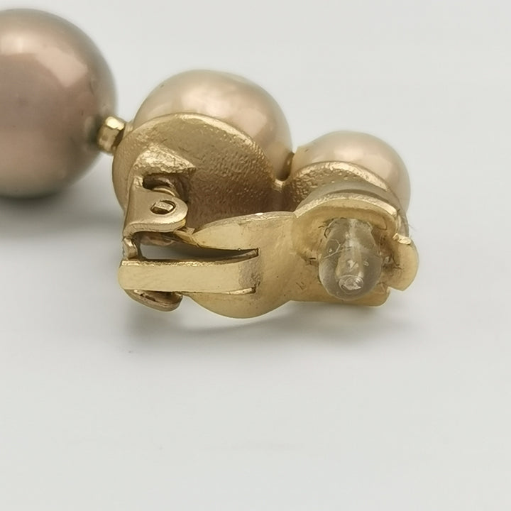 Chanel Dangle Faux Pearl Earrings