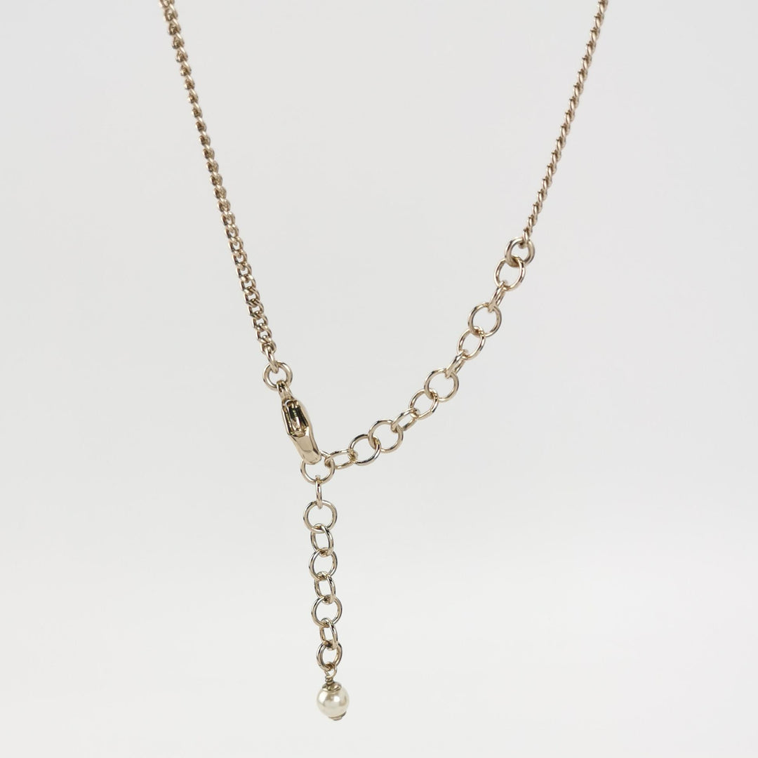 Chanel Little Bag Pendent Faux Pearl Necklace CC Logo