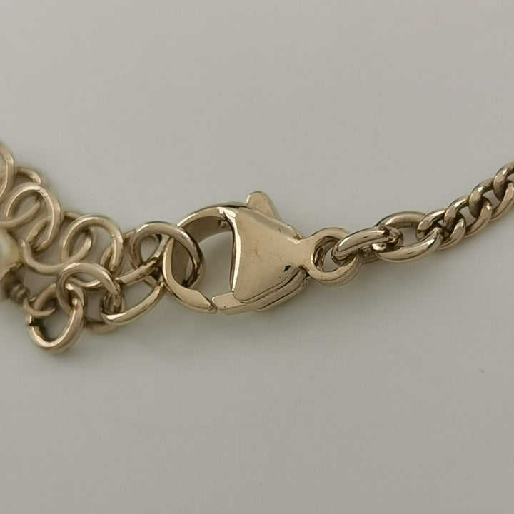Chanel Little Bag Pendent Faux Pearl Necklace CC Logo