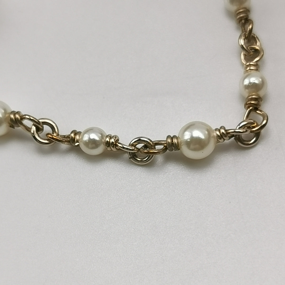 Chanel Little Bag Pendent Faux Pearl Necklace CC Logo