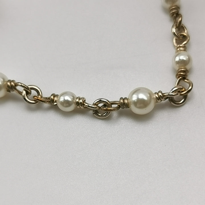 Chanel Little Bag Pendent Faux Pearl Necklace CC Logo