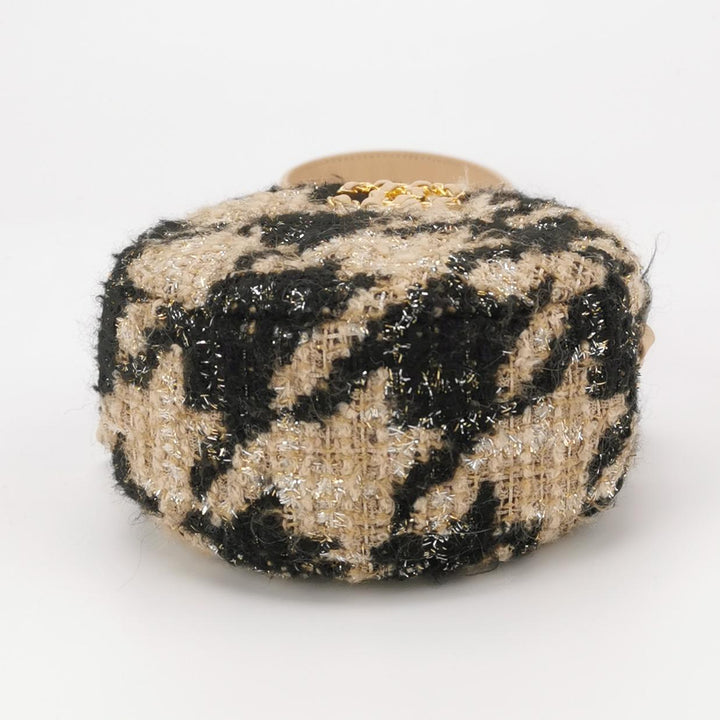 Chanel Tweed 19 Round Clutch with Chain and Coin Purse Crossbody Bag