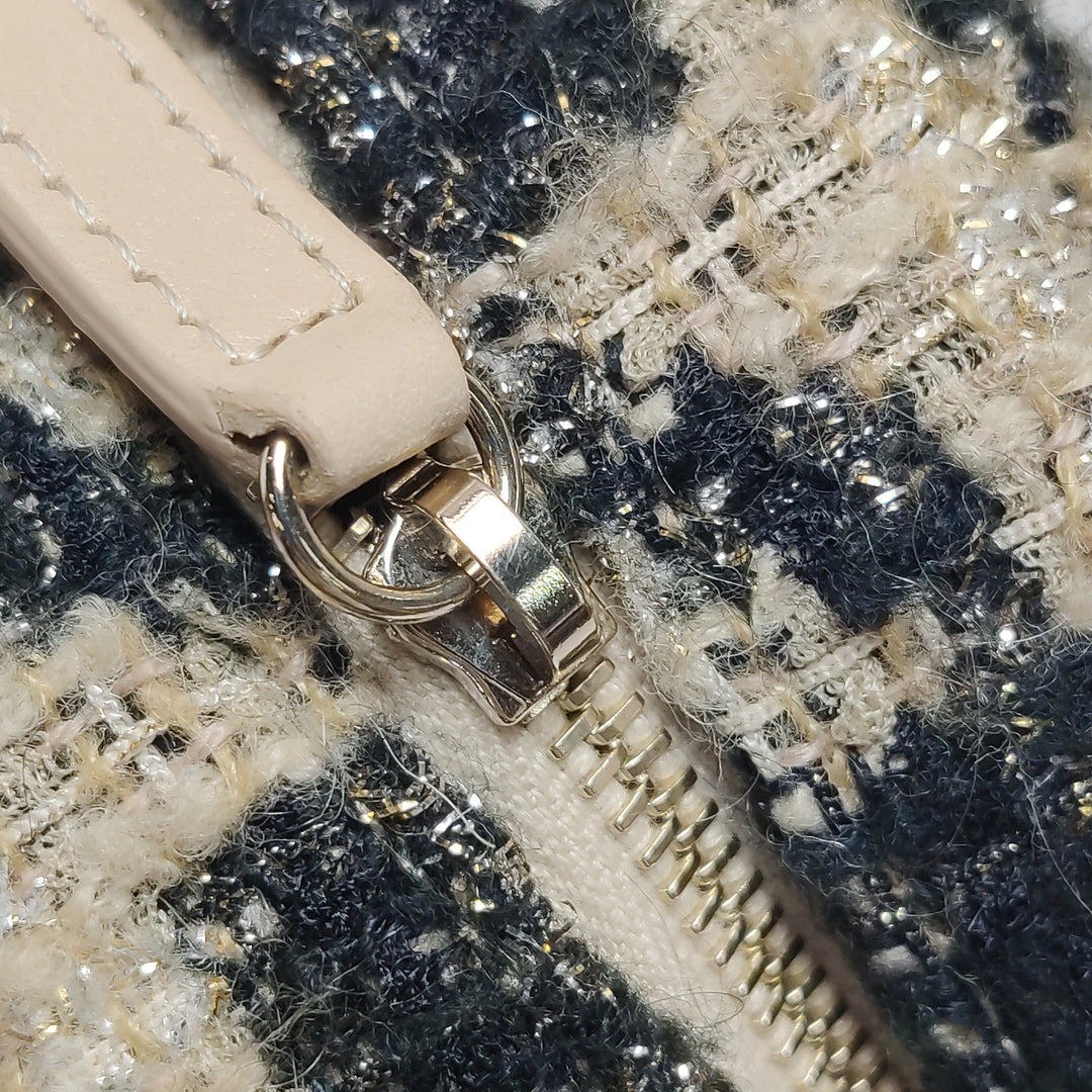 Chanel Tweed 19 Round Clutch with Chain and Coin Purse Crossbody Bag